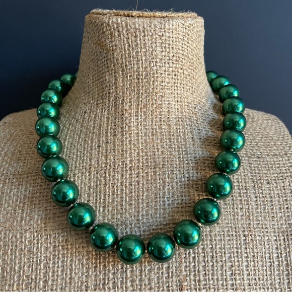 Charter club faux Green pearl Beaded Necklace - Picture 1 of 5